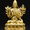 A gilt-bronze figure of tsonghkhappa, qing dynasty, 18th century