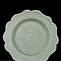 An exceptional and very rare longquan guan-type mallow-form dish, southern song dynasty (1127-1279)