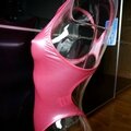 Thong rubber competition swimsuit Realise Pink glossy Profil 2