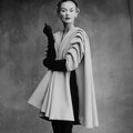 Lisa Fonssagrives-Penn wearing a mantel coat by Cristobal Balenciaga