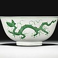 An incised green-enamelled ‘dragon’ bowl, Zhengde mark and period