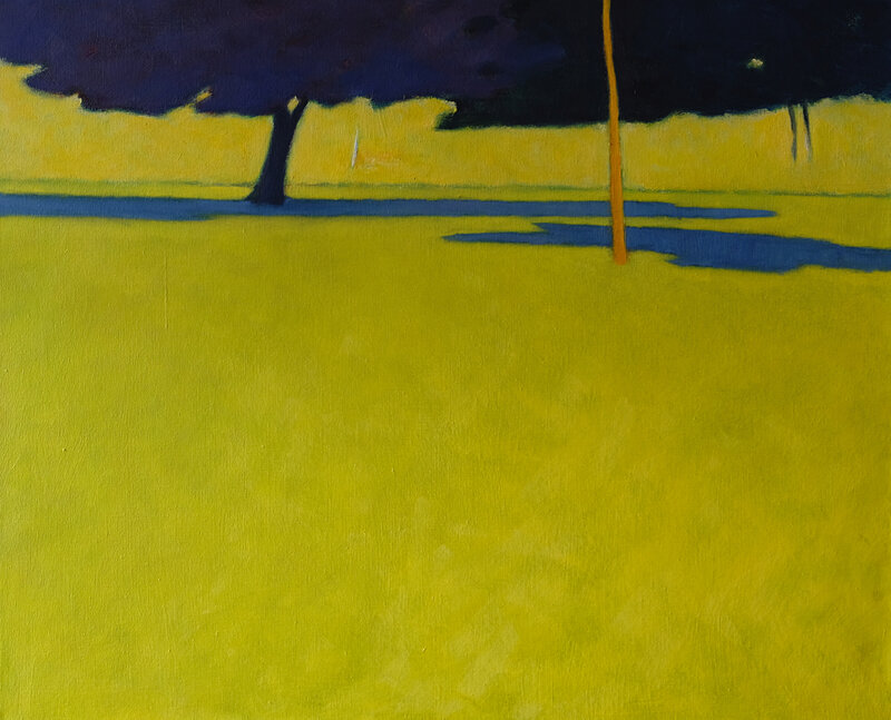 nuage noir sur la prairie, huile sur toile, 73 x 60 cm, sept 2018