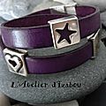 Début de semaine en couleur et en modernité avec ce bracelet cuir violet et passants métal argenté !