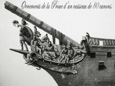 Ornements de la Proue d'un vaisseau de 80 canons