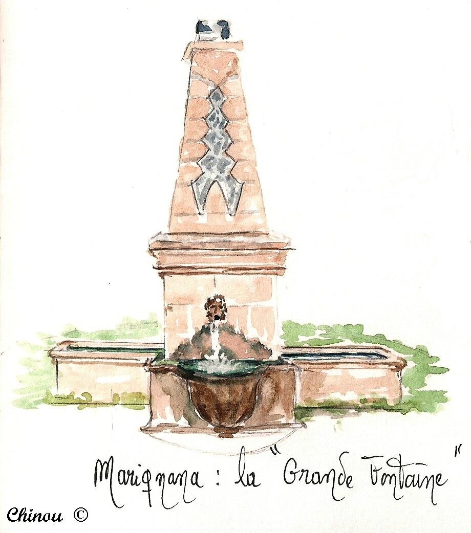Grande fontaine à Marignana