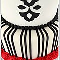Wedding cake nina couto noir et rouge details