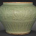 A Longquan celadon jar, guan, 14th century