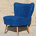 Fauteuil cocktail 50's bleu (à restaurer)