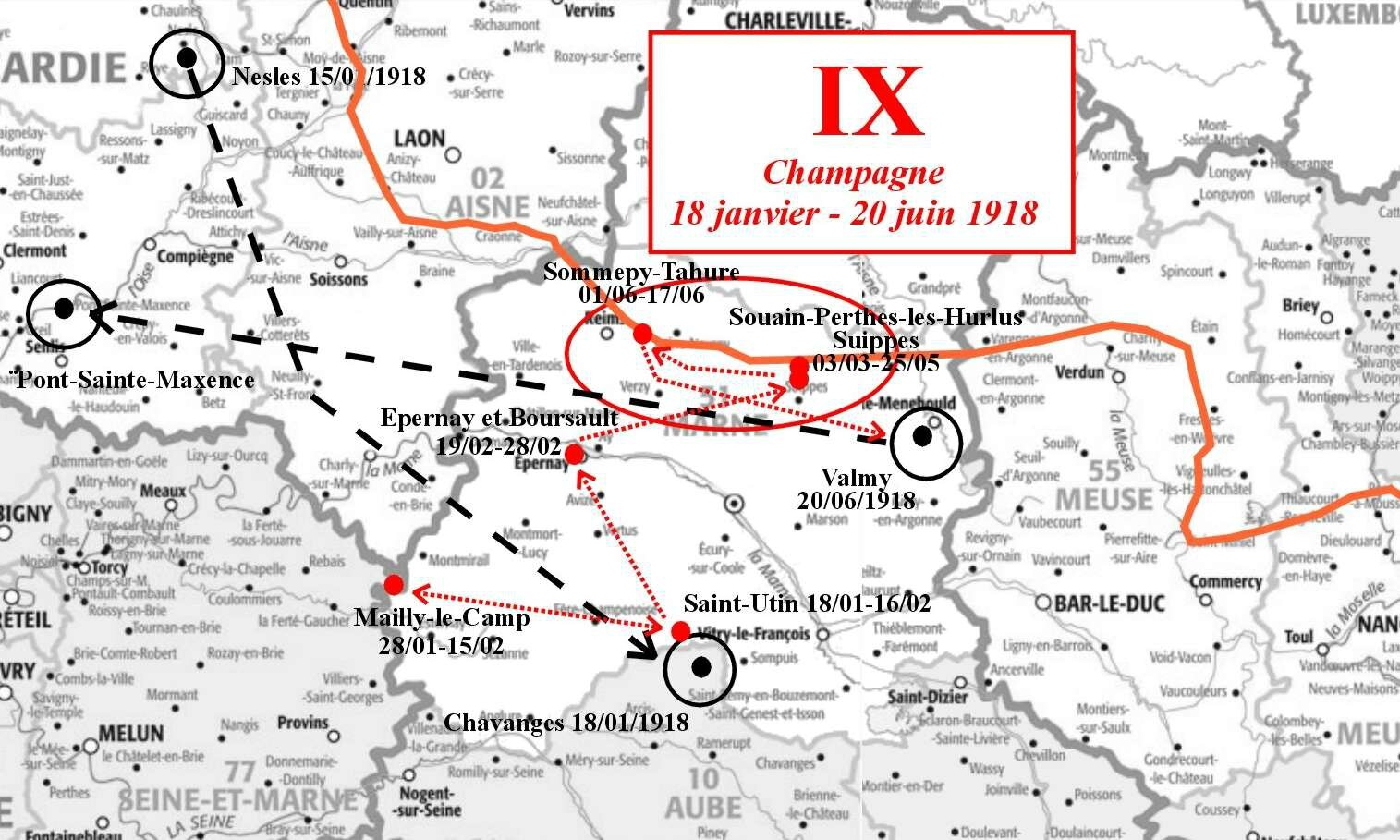 Carto Journal de Marche IX Front de Champagne