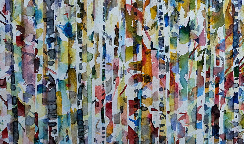 foret de printemps aquarelle mai 2018