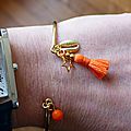 Bracelet Agatha (orange et doré)