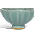 A small 'longquan' celadon petal-lobed bowl, song dynasty