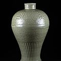 Vase (meiping) with inscription 'fine wine with delicate aroma'. yuan-ming dynasty, 1350-1400