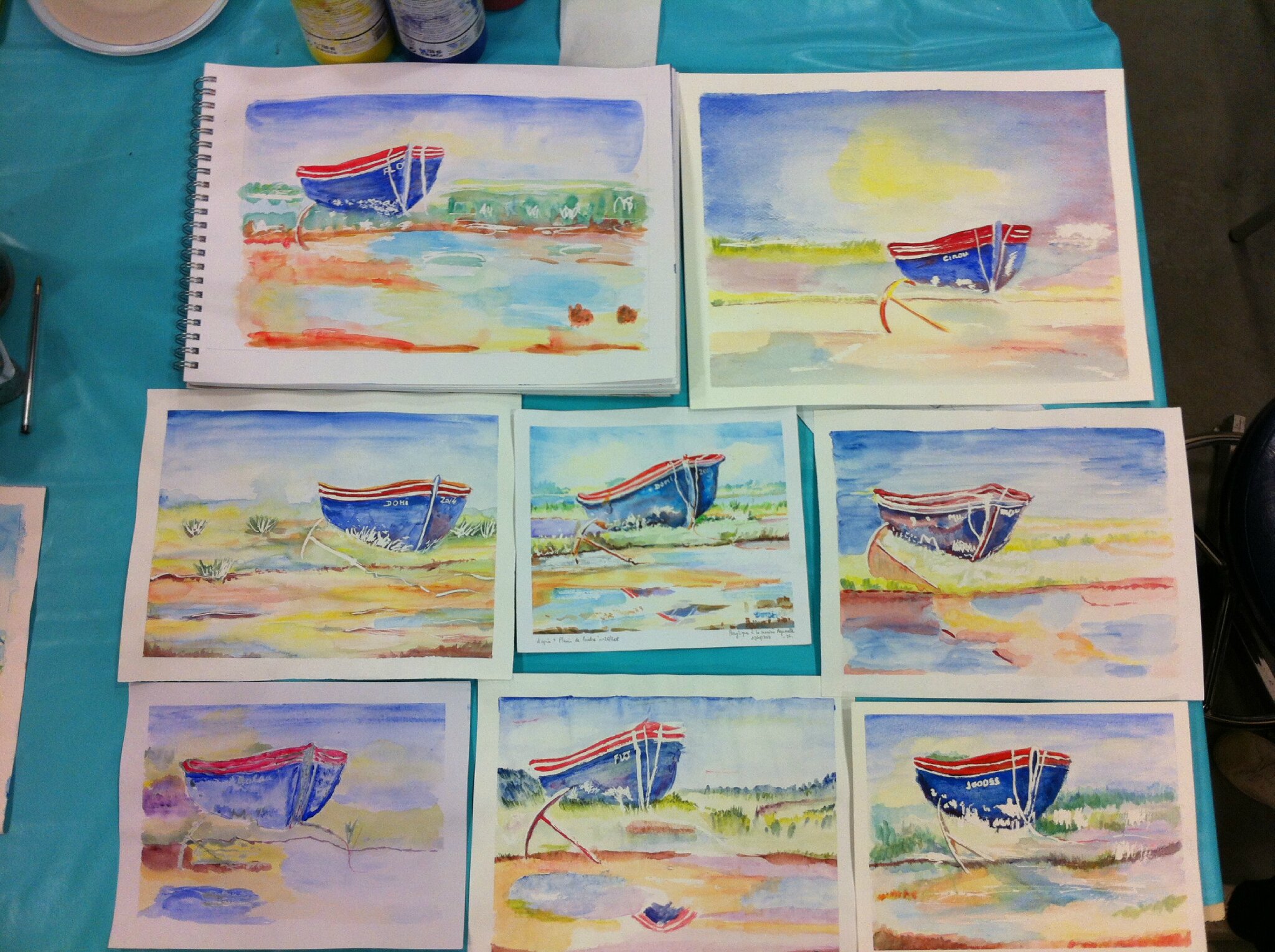 Dessin Barque Sur L eau Facile Comment peindre une barque à l'acrylique façon aquarelle - Domi Dessins et  Peintures