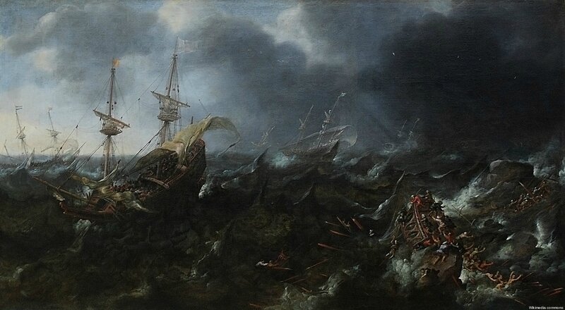 Andries Van Eertvelt (Anvers, 1590 - 1652), Combat naval de Lépante, 1623 JPEG
