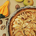 Tarte aux pommes, noix et confiture de potiron à la canelle