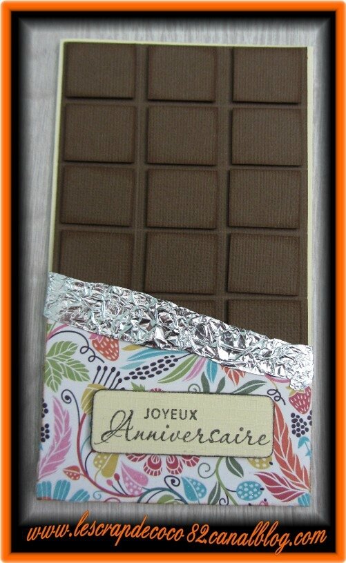 Carte Tablette De Chocolat Joyeux Anniversaire Le Scrap De Coco