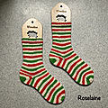 Tricot: chaussettes de noël candy cane