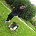 1ere partie de foot entre frères et avec Christelle