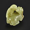 A yellow jade 'yingxiong' group, qing dynasty, 17th–18th century