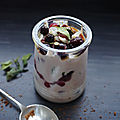 Verrine de brebis fruits rouges basilic huile d'olive