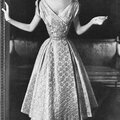 Dovima in brocade dinner dress by adele simpson, 1953