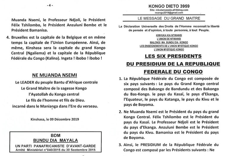 LES SIX PRESIDENTS DU PRESIDIUM DE LA REPUBLIQUE FEDERALE DU CONGO a