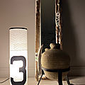 Lampe tube numero 3, white & black lumimhalo