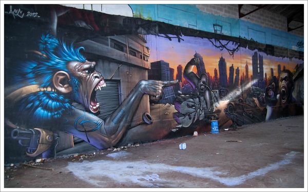 fresque singes Sway Castel 100313 vue de gauche