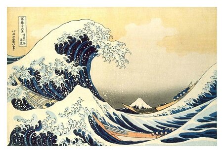 vague hokusai estampe