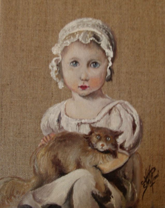 La Petite Fille Et Le Chat Les Tableaux De Virginie Stefani