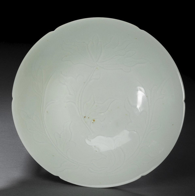 A blossom-shaped engraved Qingbai bowl, Song dynasty, ca