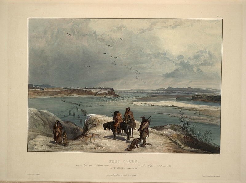 Photo-Karl-Bodmer-Fort_Clack_on_the_Missouri_february_1834