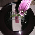 Table violette/argent