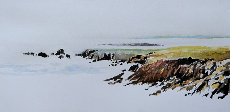 la cote sauvage,aquarelle, 2 juin 2018
