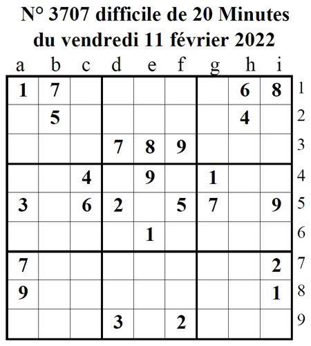 sudoku N° 371 du magazine le Monde Magazine - bruno se lance