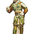 A sancai-glazed pottery figure of a lokapala, Tang dynasty (618-907)