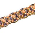 Coral, amethyst and diamond bracelet, van cleef & arpels, 1970s