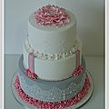 gateau mariage nimes blanc rose gris 3