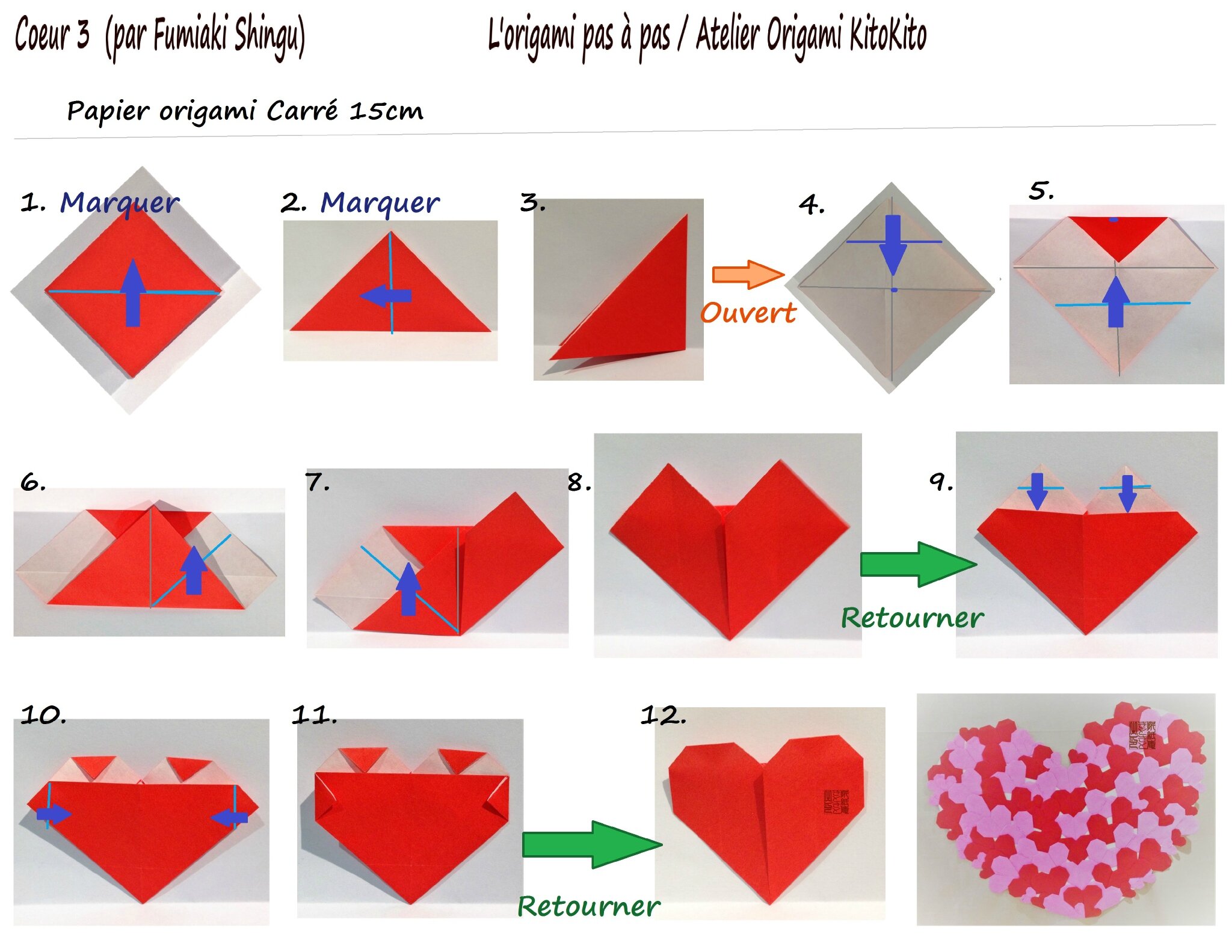 Coeur Facile (Coeur 3) pour la SaintValentin 14 Février  L'origami