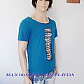 t-shirt for men blue slashed b