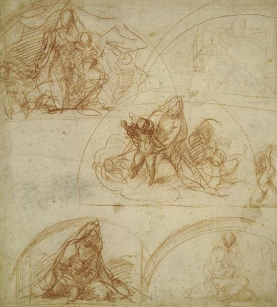 Five Studies for a Lunette with the Virgin and Child, ca