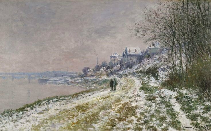 Claude Monet, Le Chemin d'Epinay, effet de neige, 1875