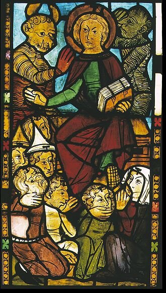 L'Antéchrist et ses fidèles, vitrail de l'église Ste-Marie de Rostock