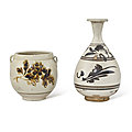 A cizhou black-painted jar and a cizhou black-painted vase, yuhuchunping, song - yuan dynasty (960-1368)
