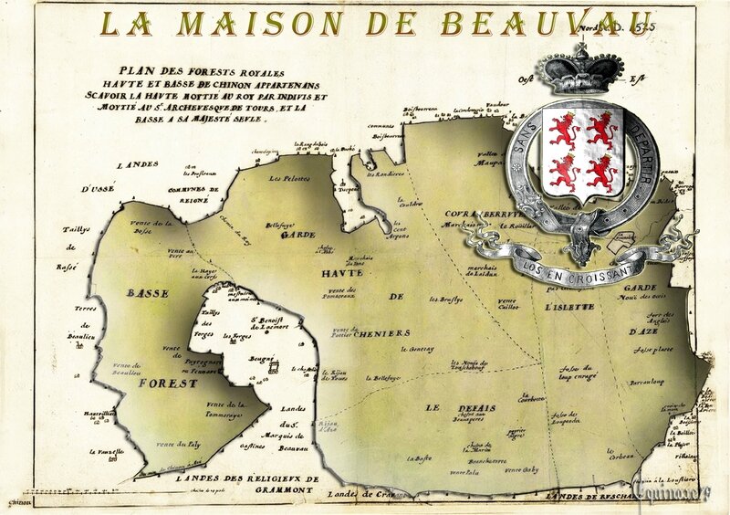 La maison Beauvau Plan_des_forêts_royales_haute et basse de Chinon