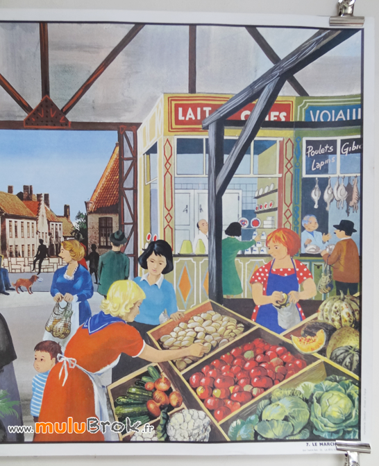 AFFICHE-SCOLAIRE-Ogé-Le-marché-3-muluBrok-Vintage