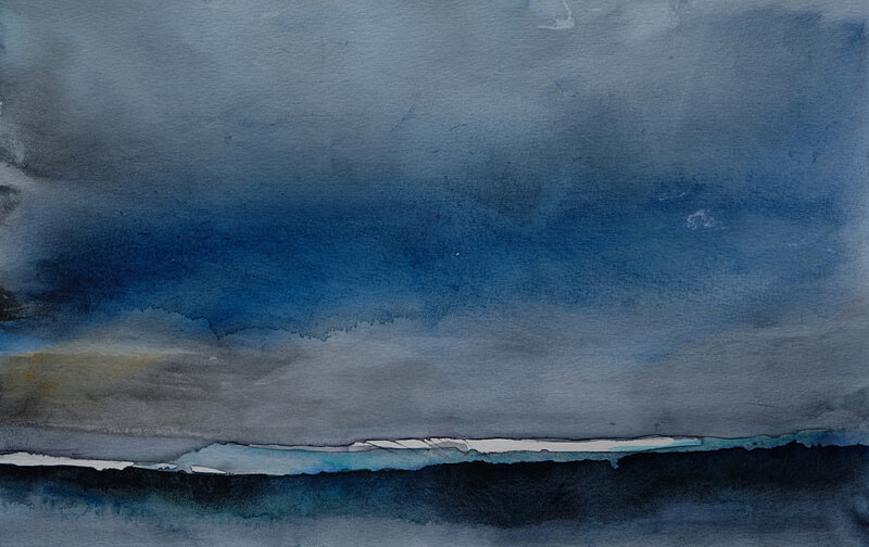 haute forêt, aquarelle, mai 2018