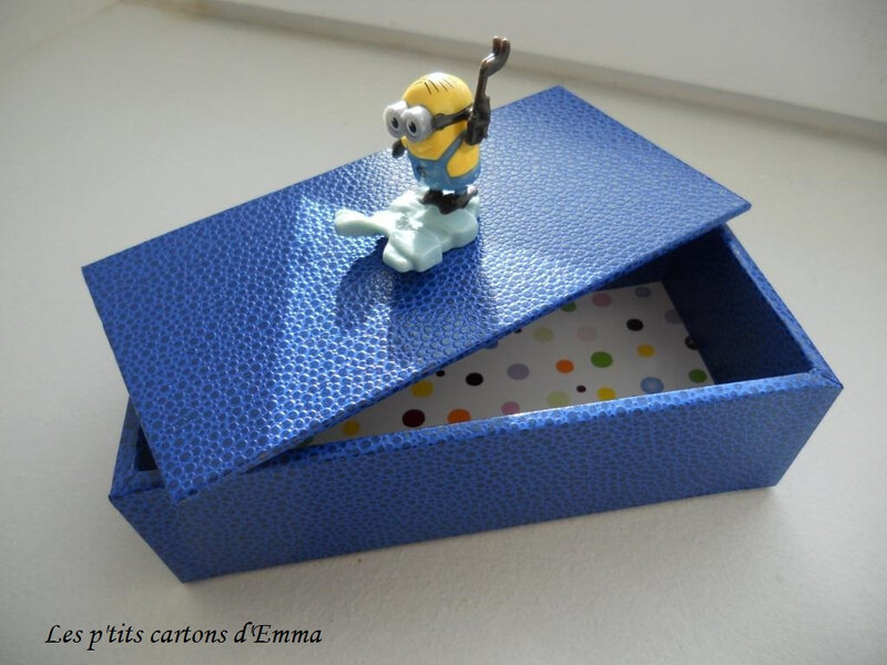 Boite bleue minion ouverte b