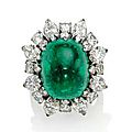 An emerald and diamond ring, by bulgari